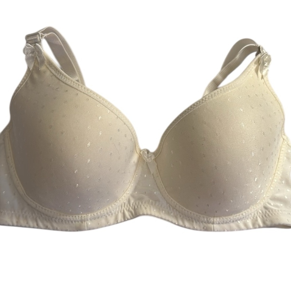 Cream Full Coverage Bra with Molded Cups and Adjustable Straps by Carnival 34D